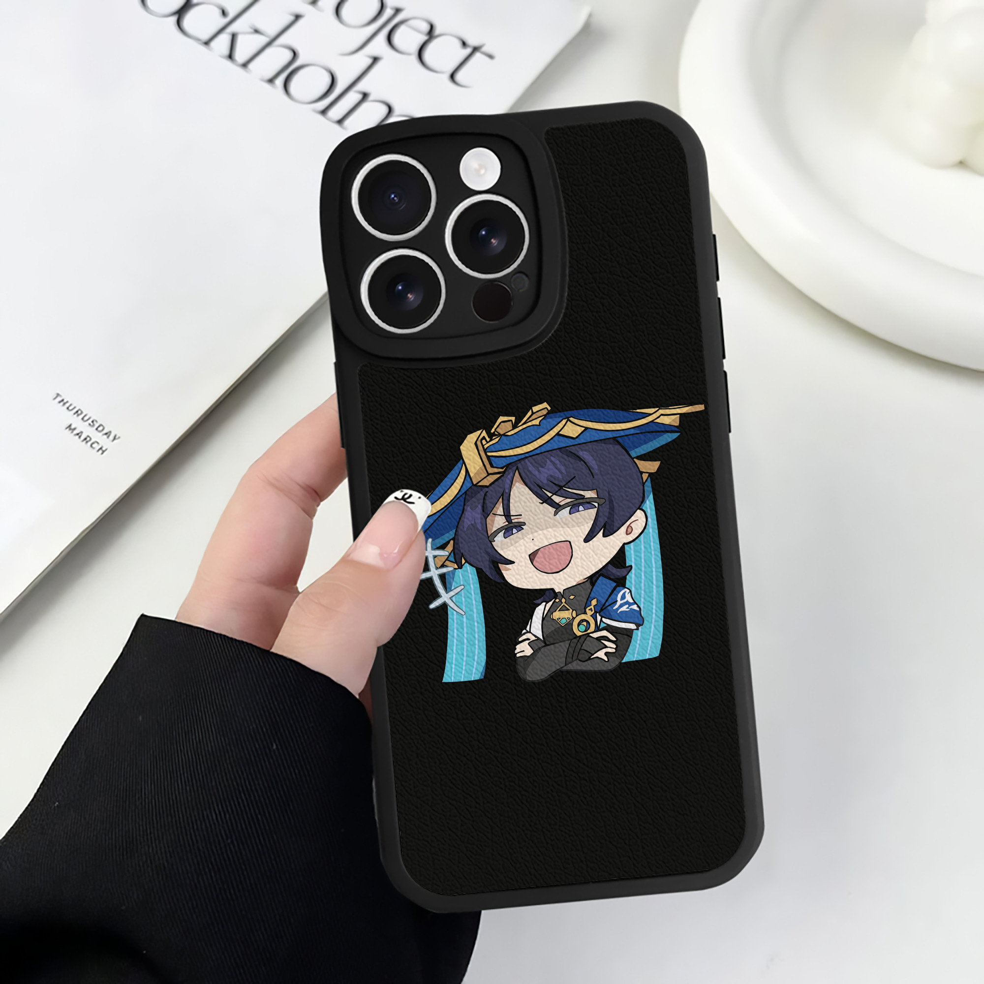 げんし神 さんペい genshin Sanpei 【iPhone 16シリーズ対応】シリコンスマホケース（レザー調） 材質：シリコン